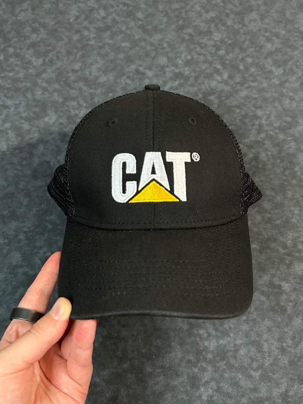 Caterpillar CAT Black Mesh Back Trucker Hat